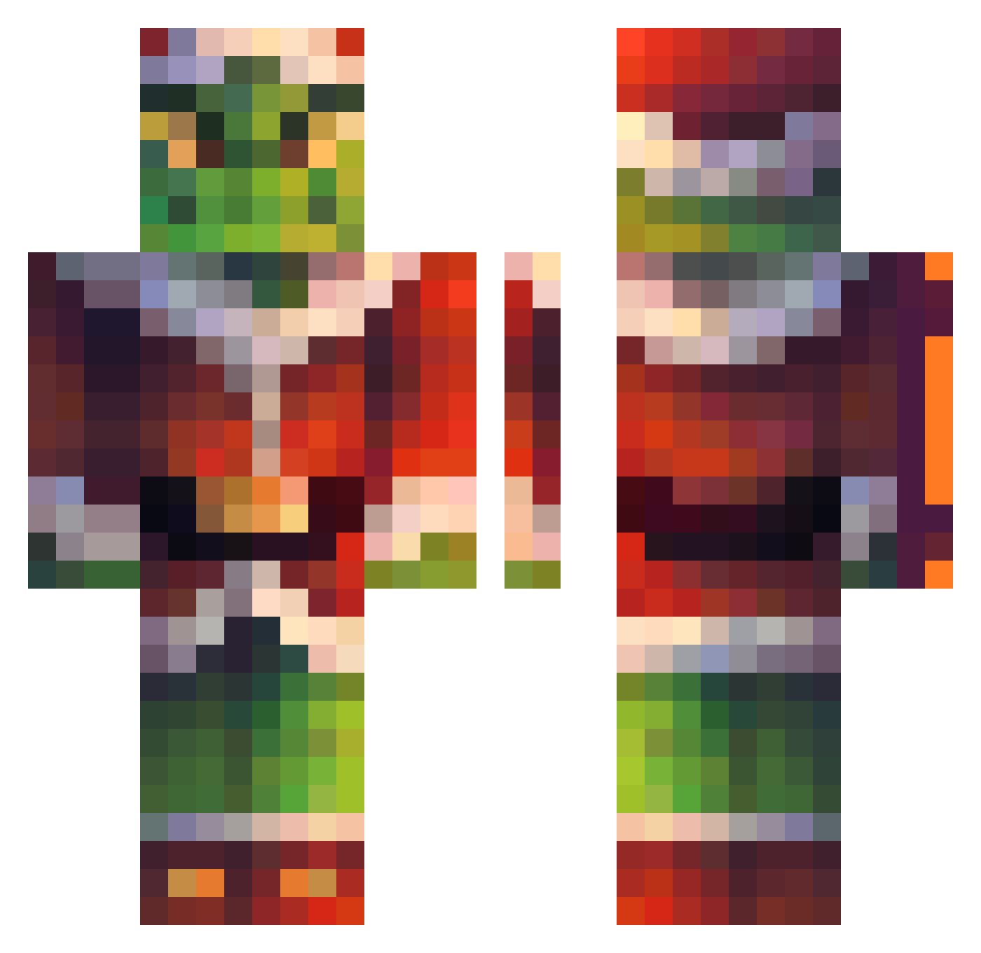 GhostOfL Minecraft skin, front and back view
