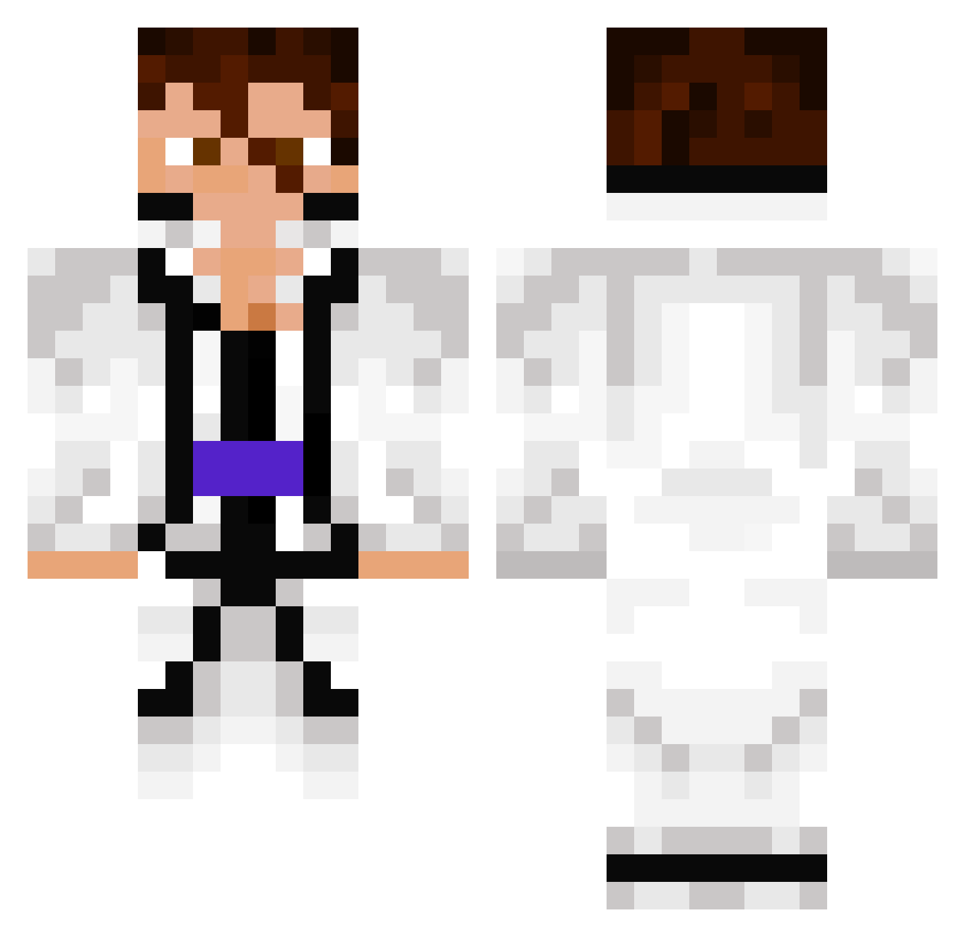walterwhite696 Minecraft skin, front and back view