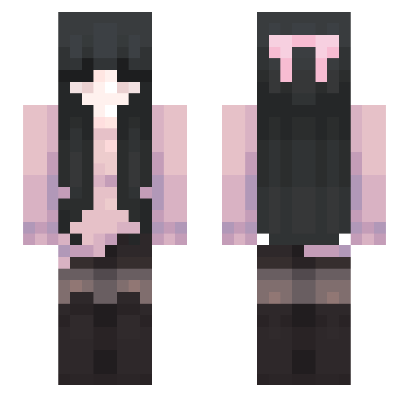 JustBecon Minecraft skin, front and back view