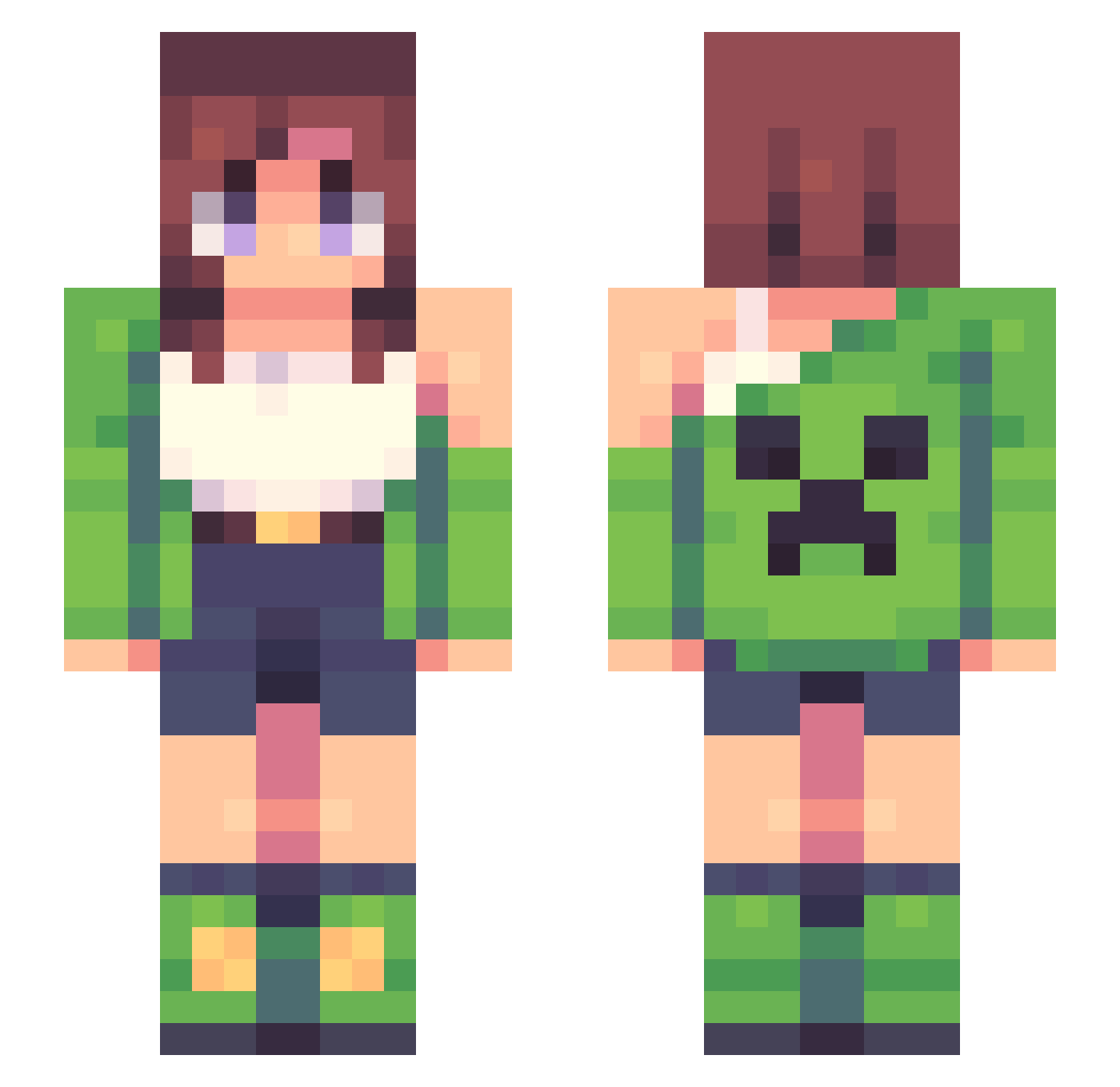 Layent Minecraft skin, front and back view