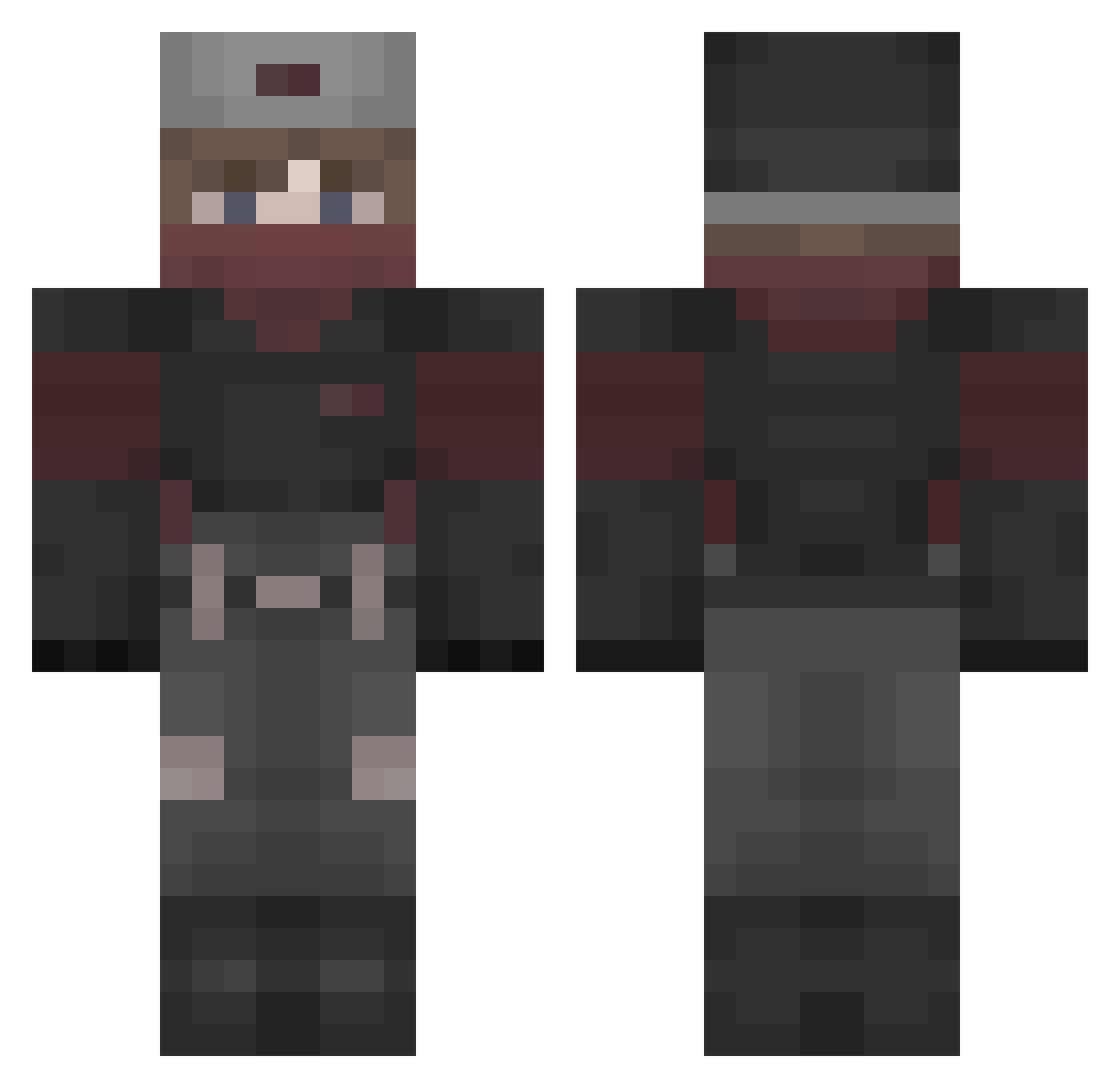 UMBRA946 Minecraft skin, front and back view