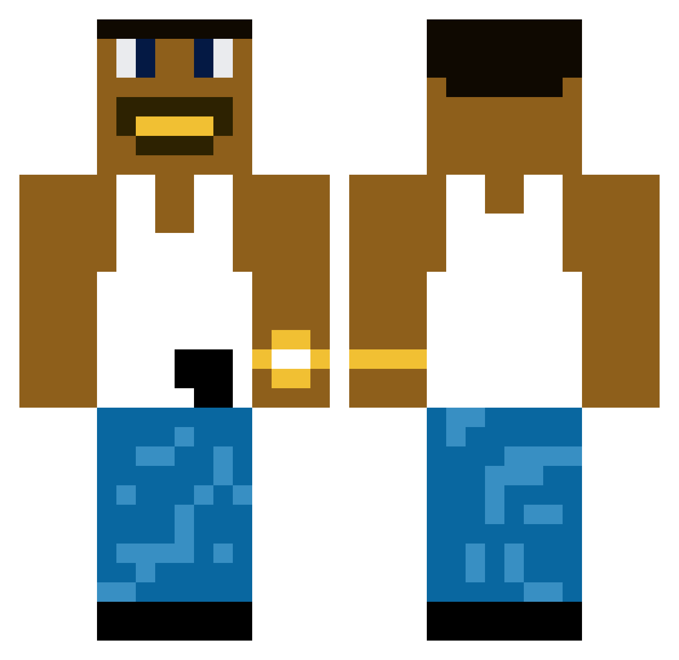 T_Jakub Minecraft skin, front and back view
