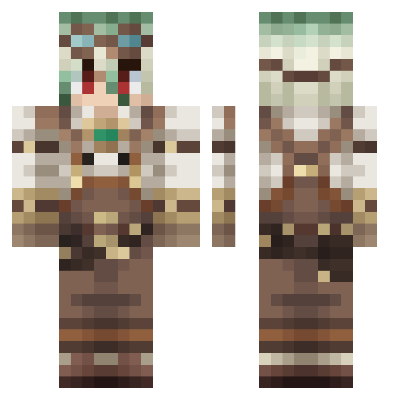 gauthvin Minecraft skin, front and back view