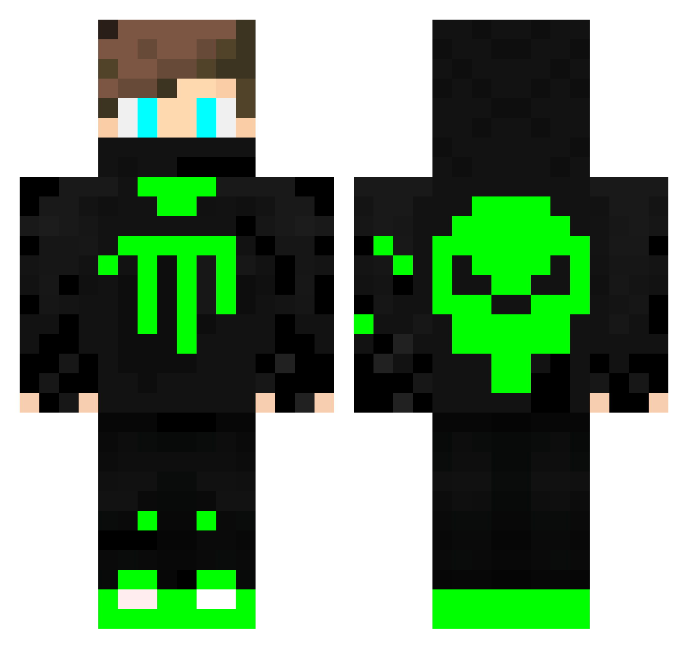 Katzenfreund_HD Minecraft skin, front and back view