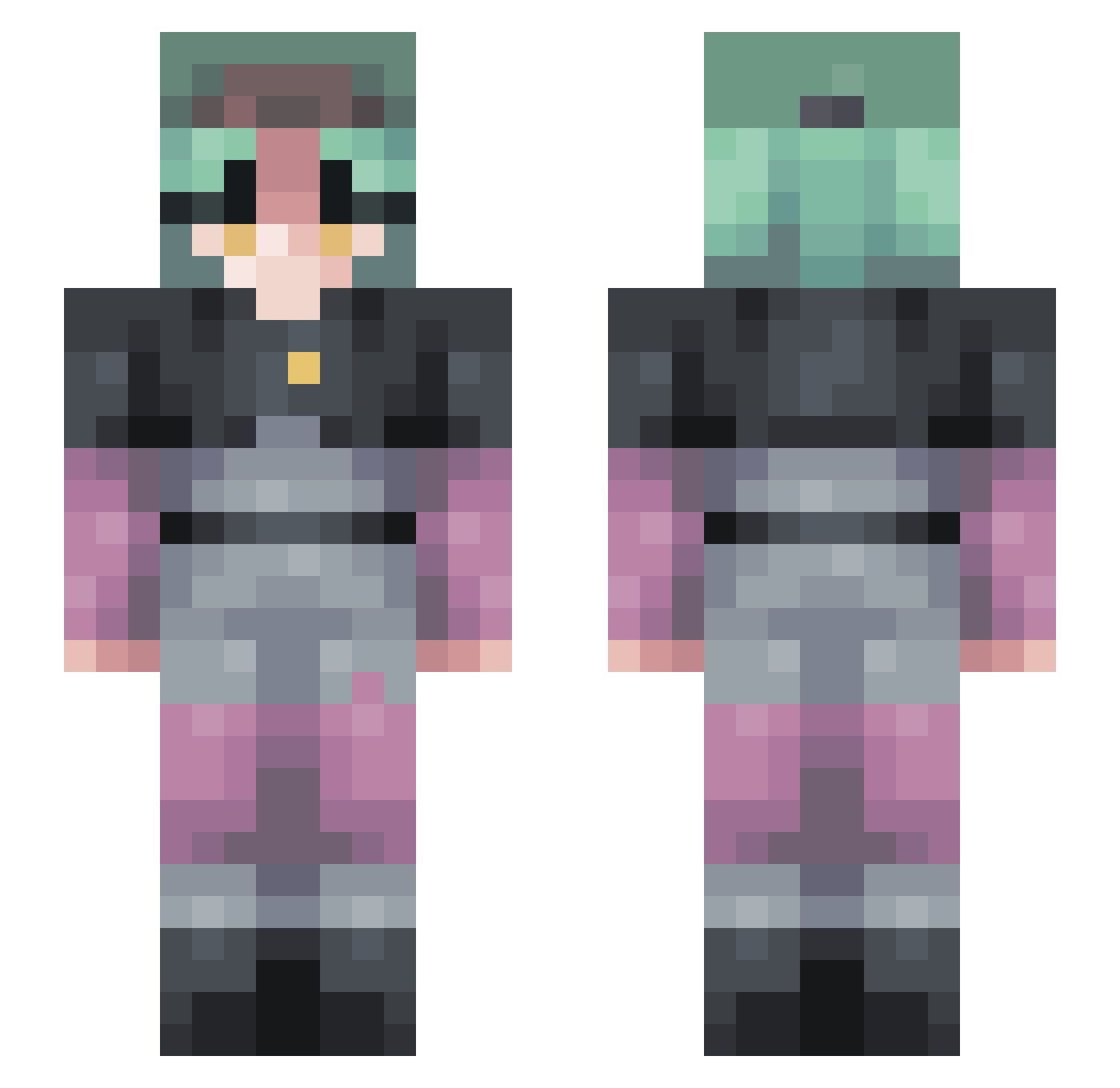 Crescent3113 Minecraft skin, front and back view