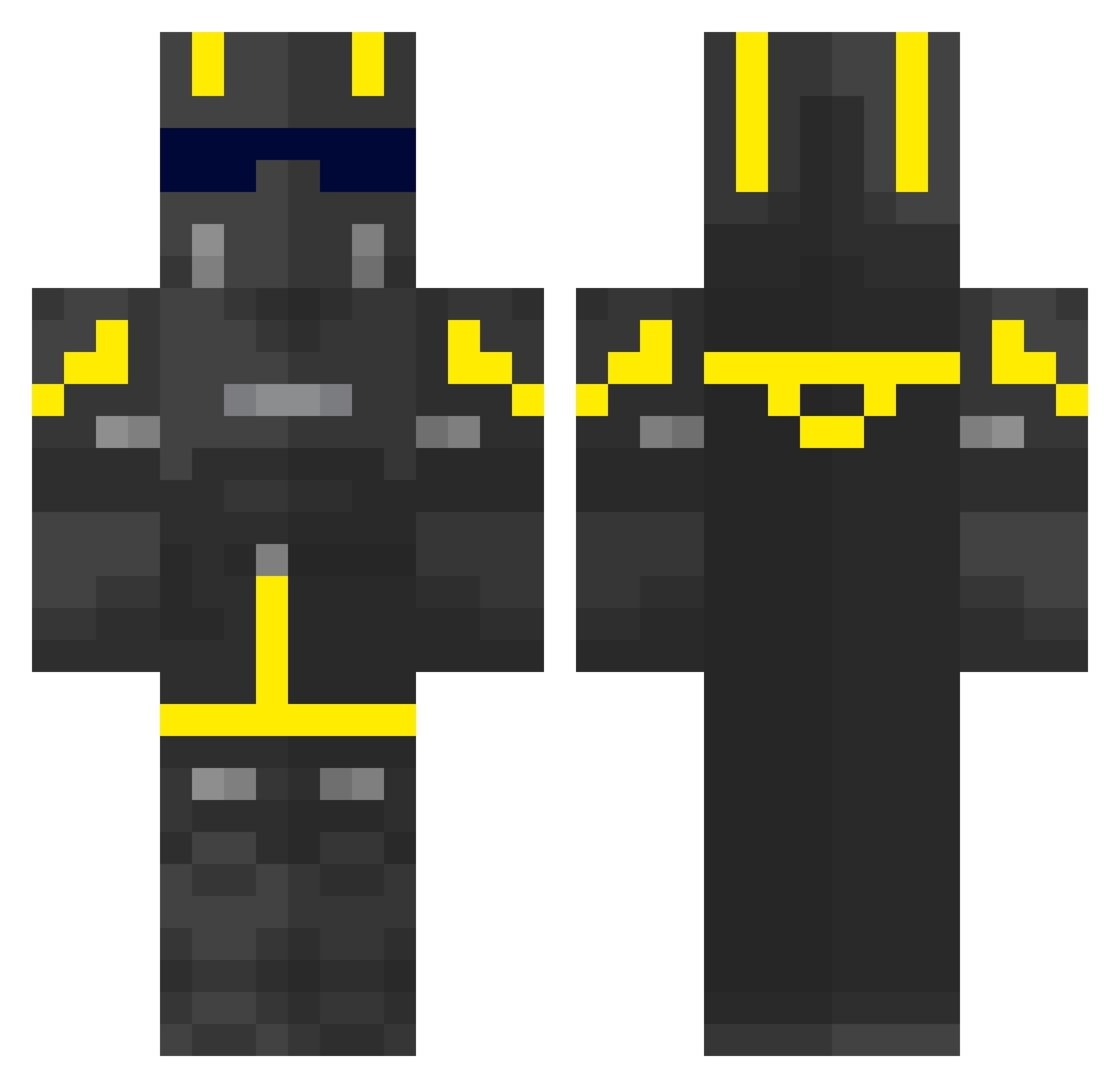 Proxemic Minecraft skin, front and back view