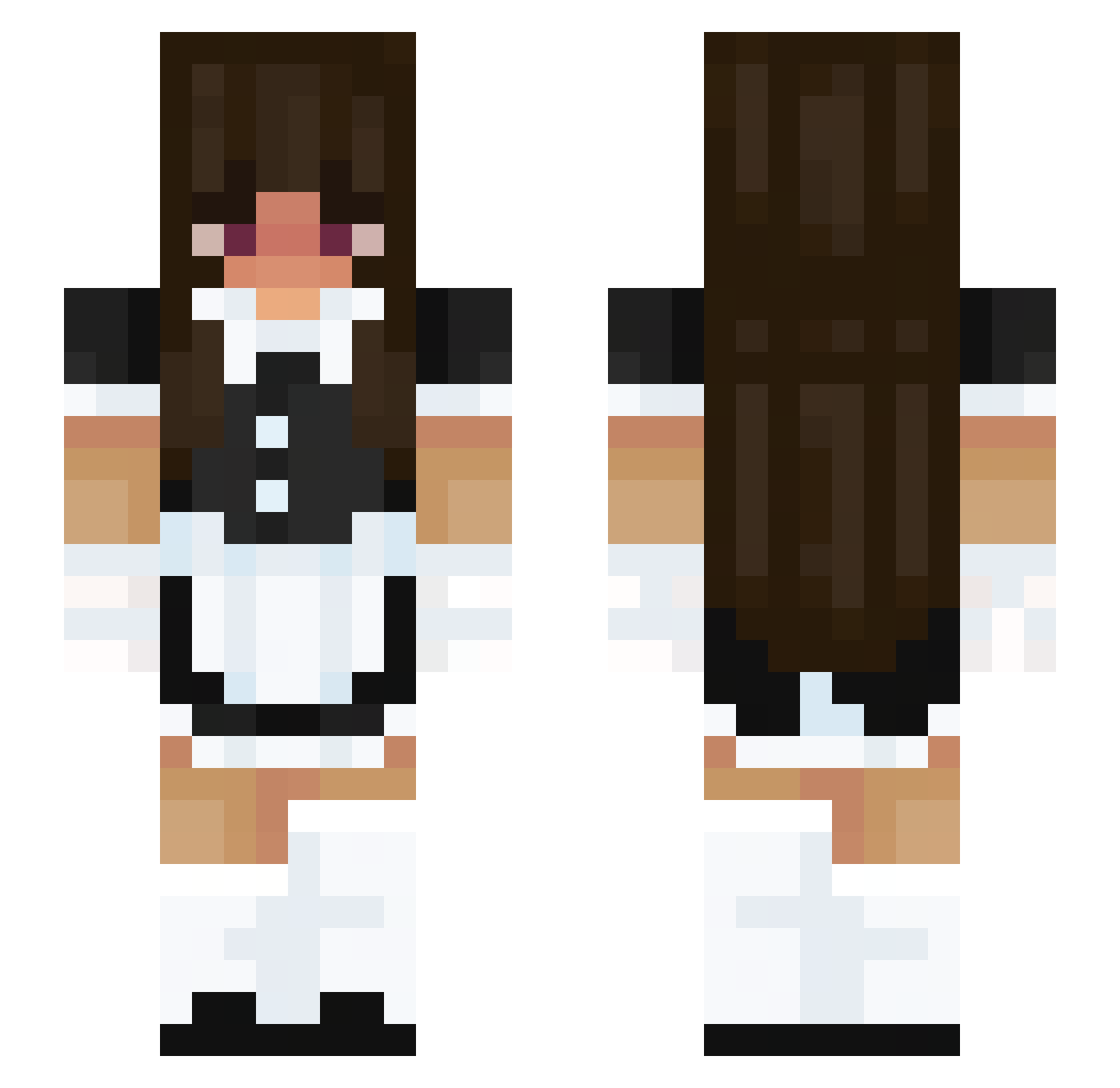 ButnerfV2 Minecraft skin, front and back view