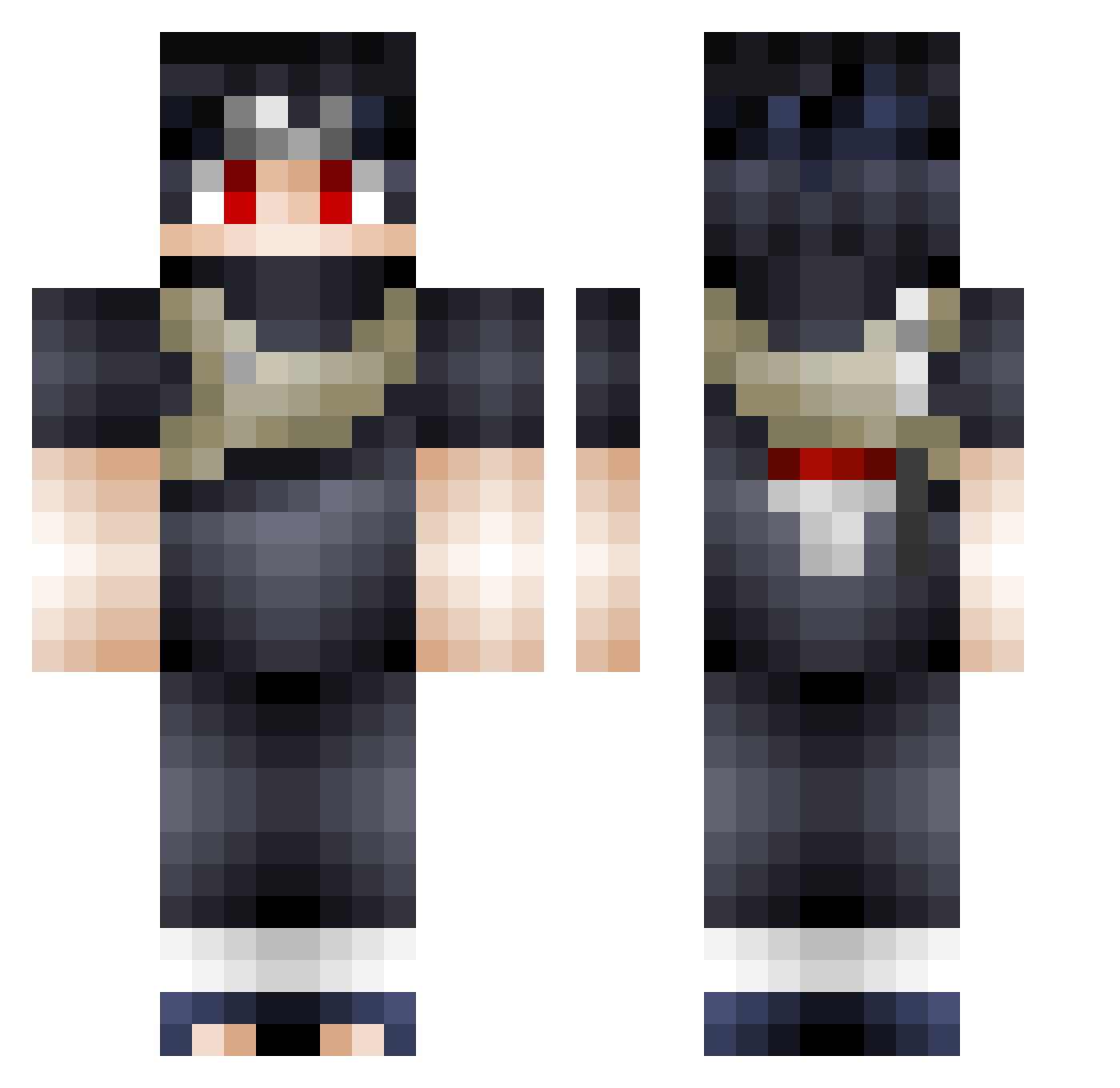 Nothatbad Minecraft skin, front and back view