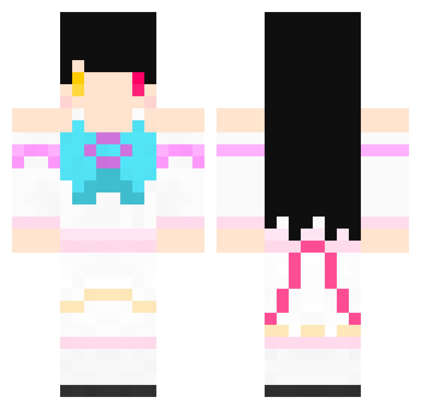 LingA Minecraft skin, front and back view