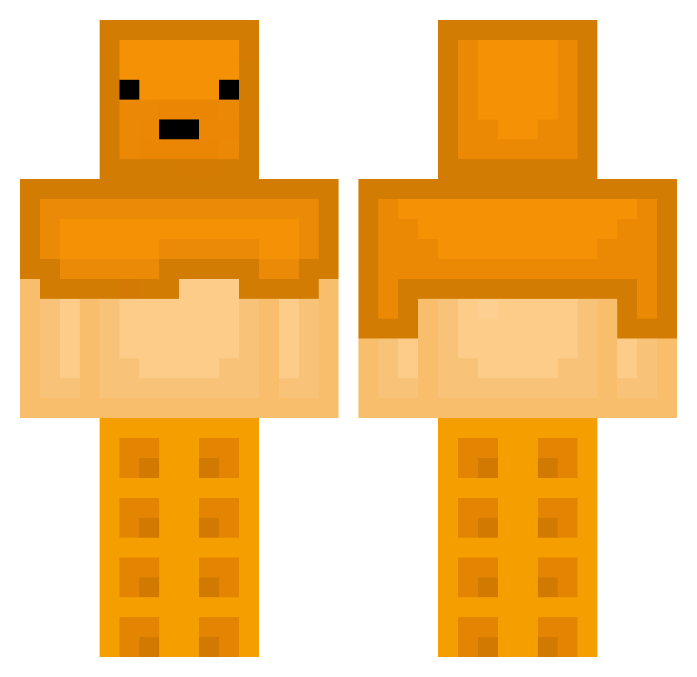 NonoEta Minecraft skin, front and back view