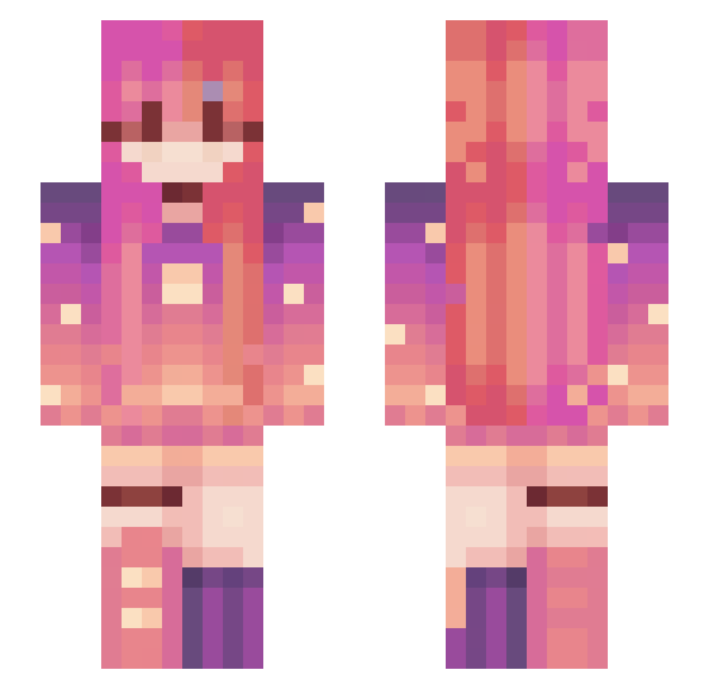wildflowermc Minecraft skin, front and back view
