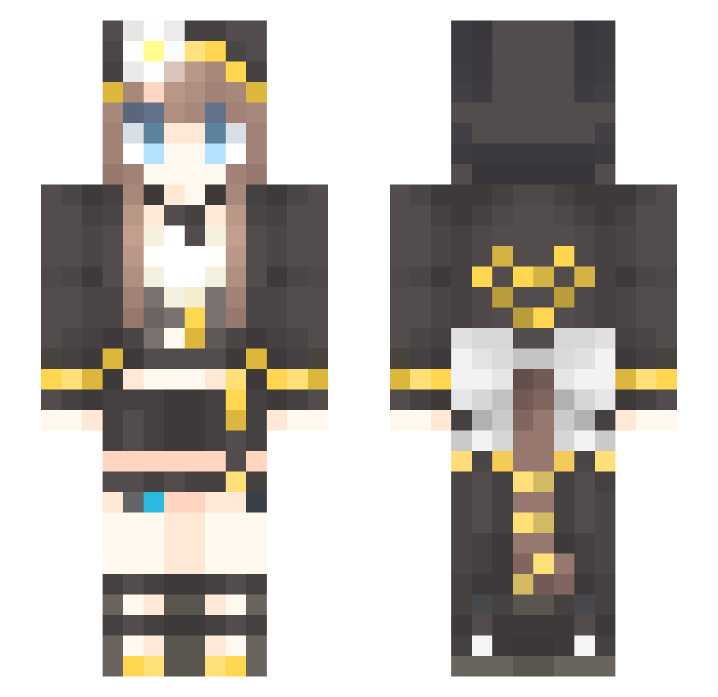 visIon147 Minecraft skin, front and back view