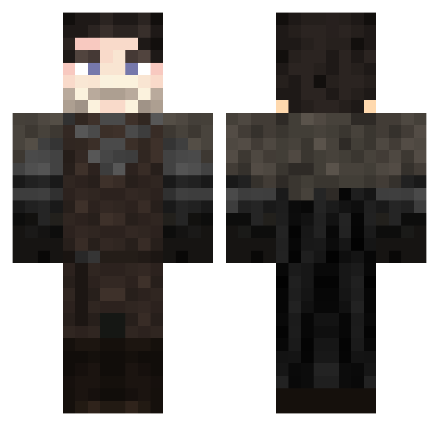 Rubencrack345 Minecraft skin, front and back view