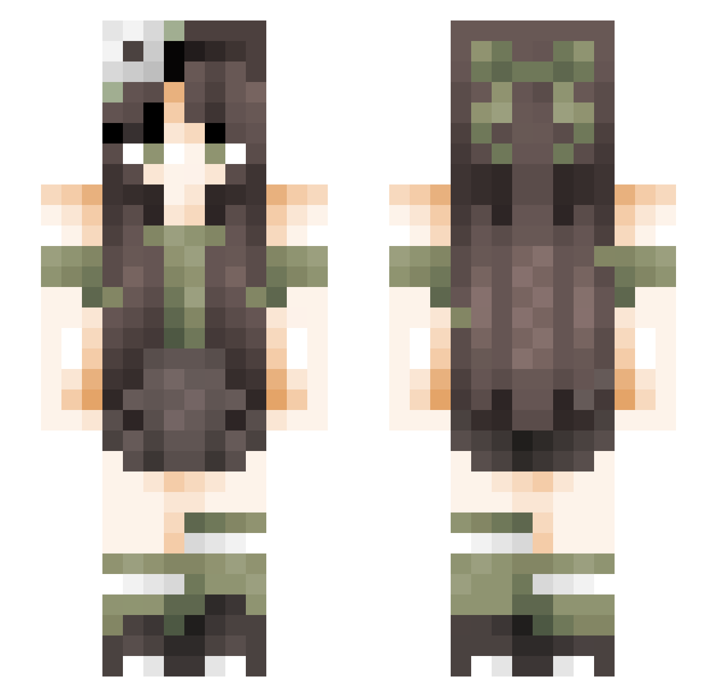 indilinastar Minecraft skin, front and back view