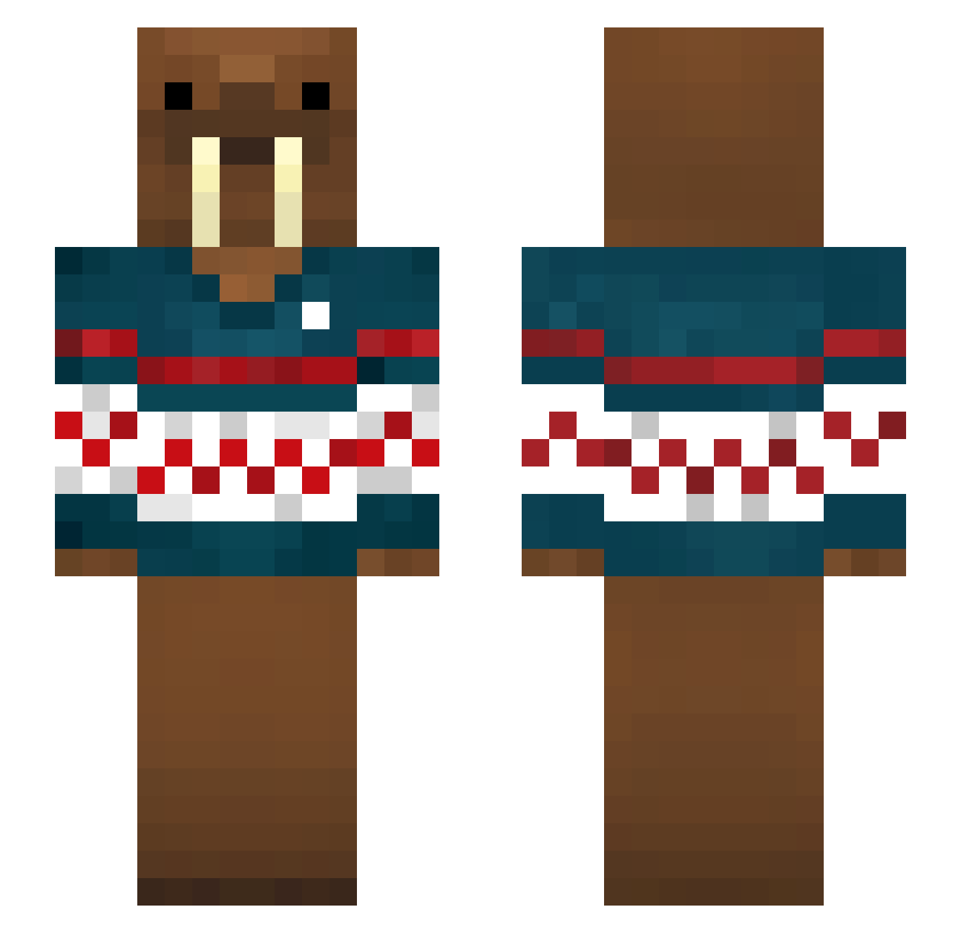 tortalleia Minecraft skin, front and back view