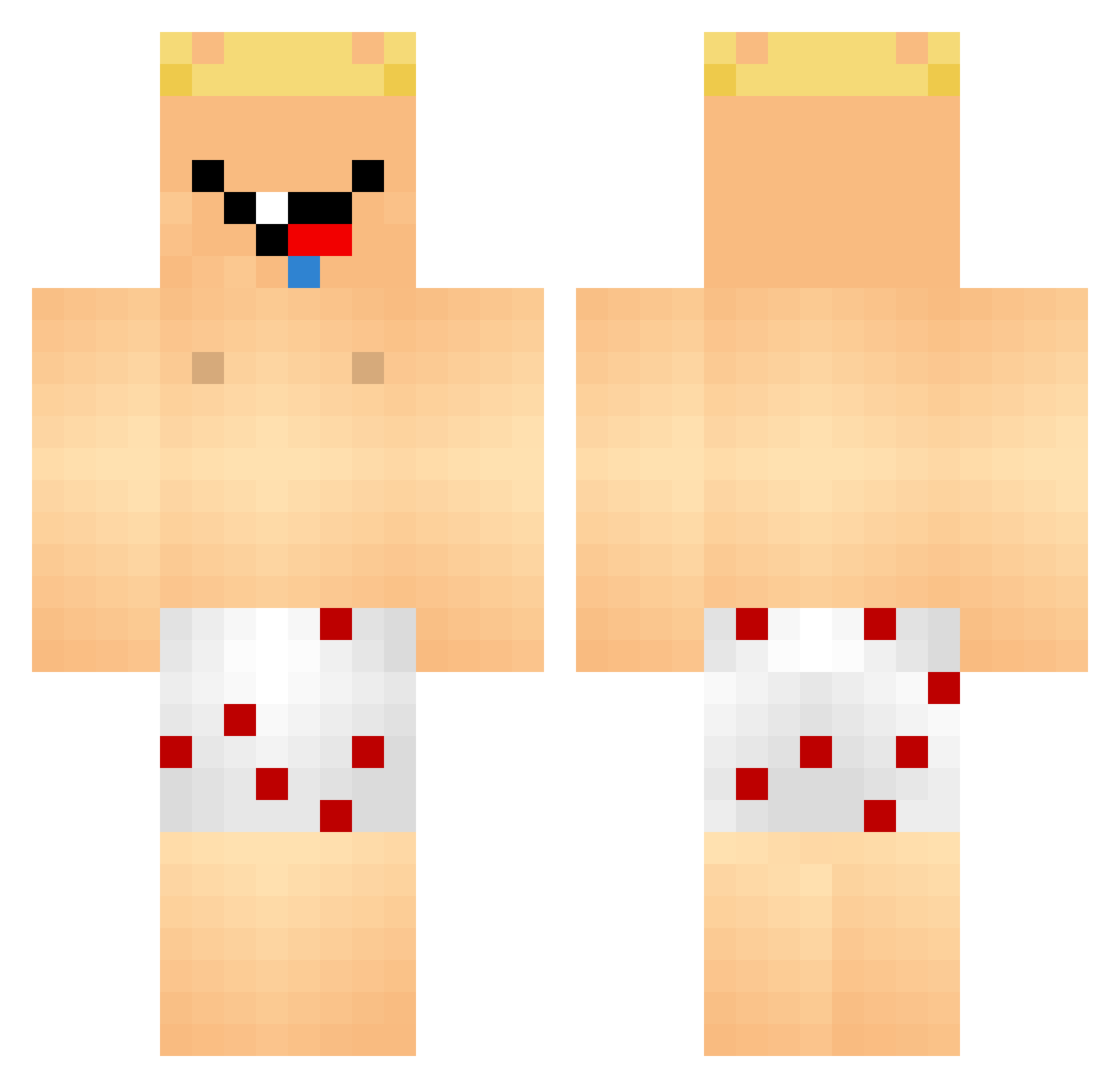 Rs201 Minecraft skin, front and back view