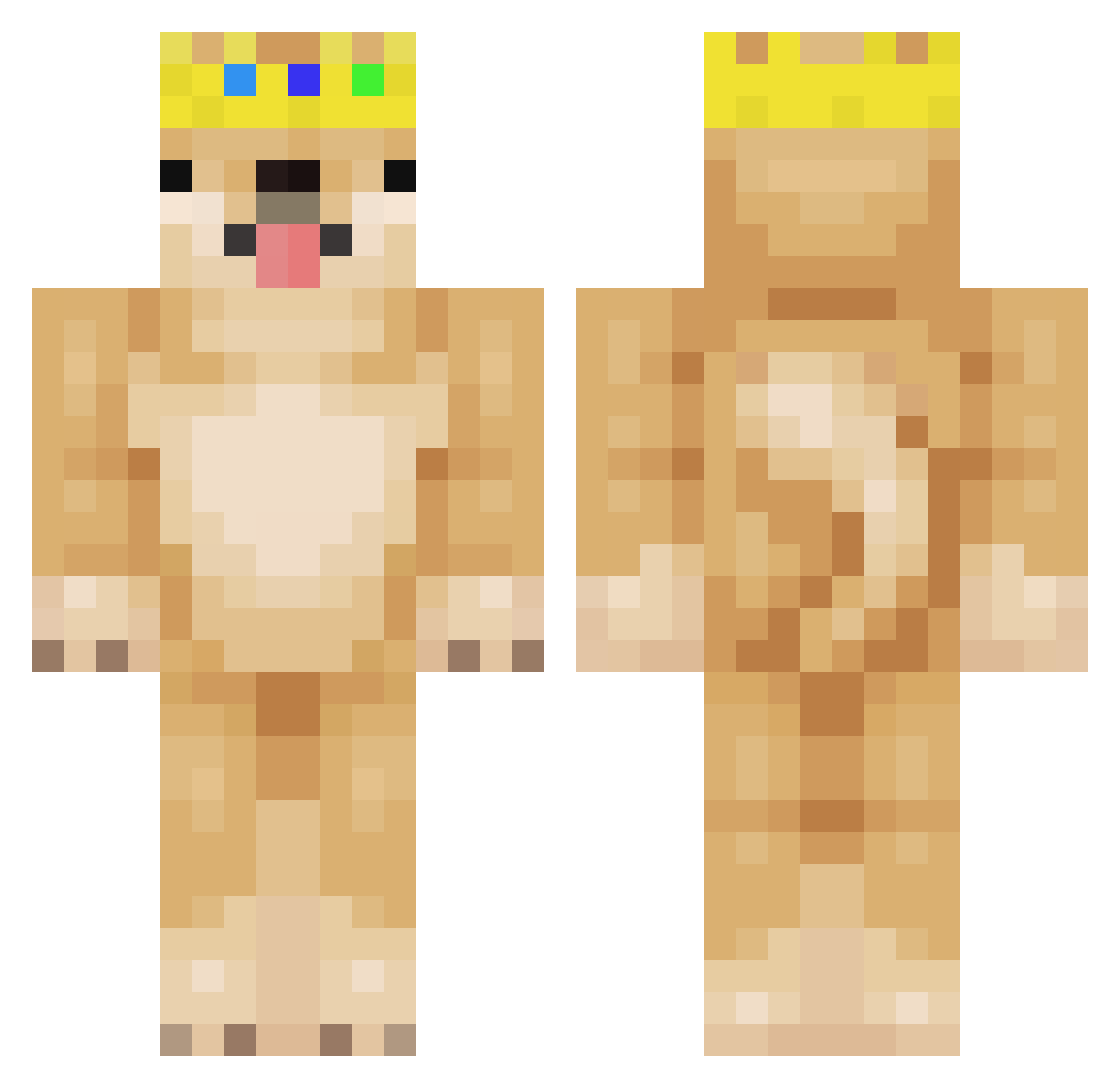 Stefankowa Minecraft skin, front and back view