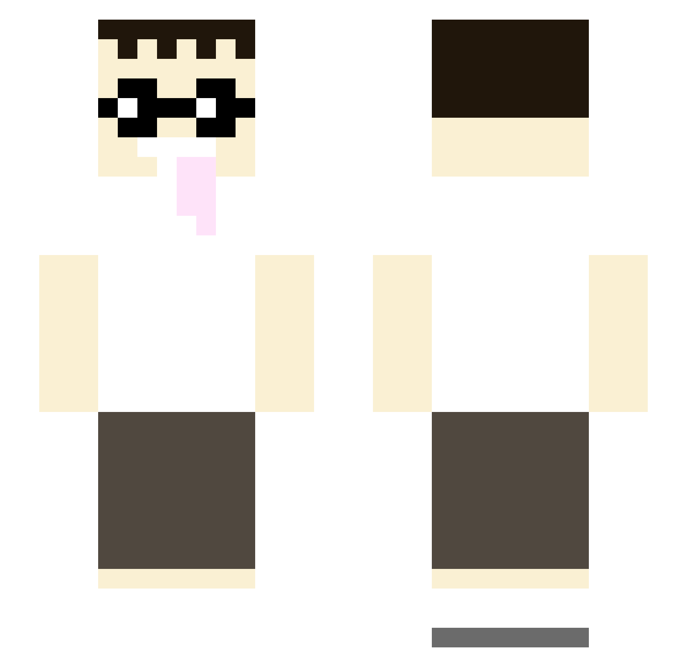 AuntPatricia666 Minecraft skin, front and back view