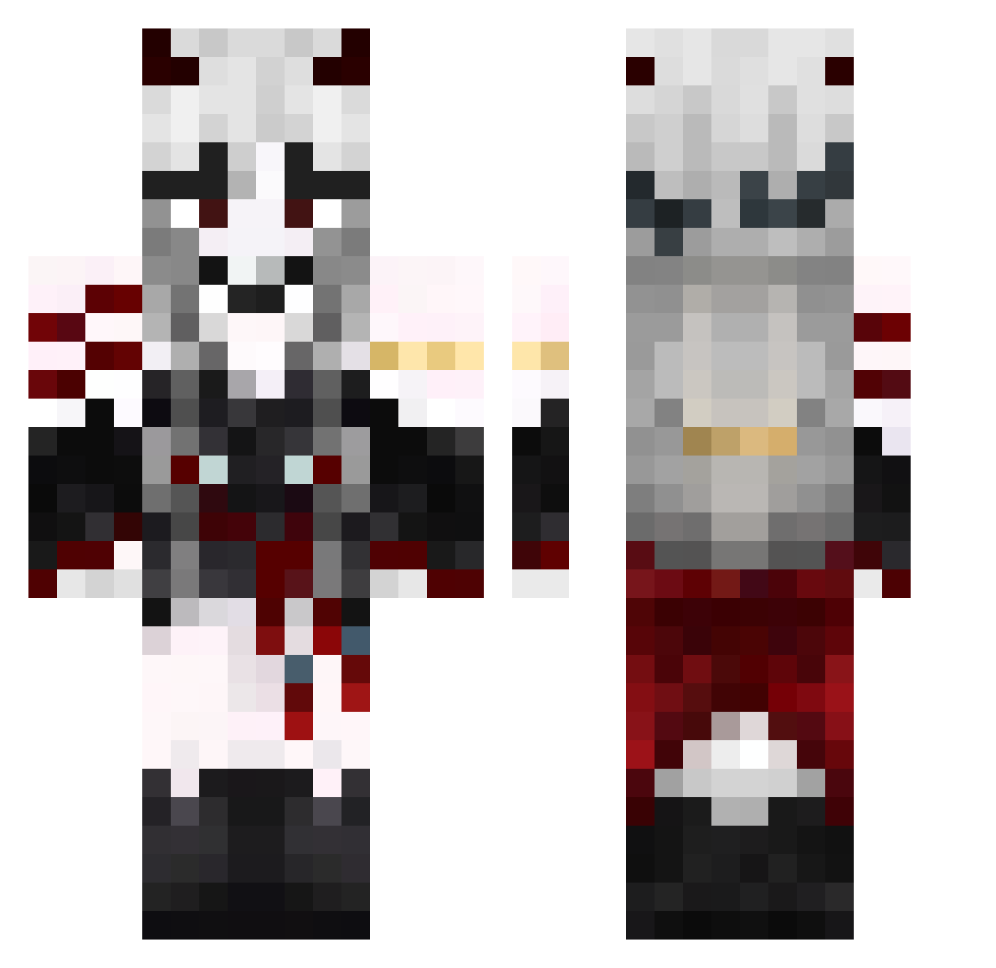 Shxdeebae Minecraft skin, front and back view