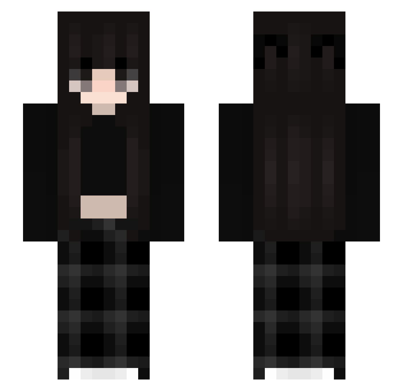 ShoeTheDoodle Minecraft skin, front and back view