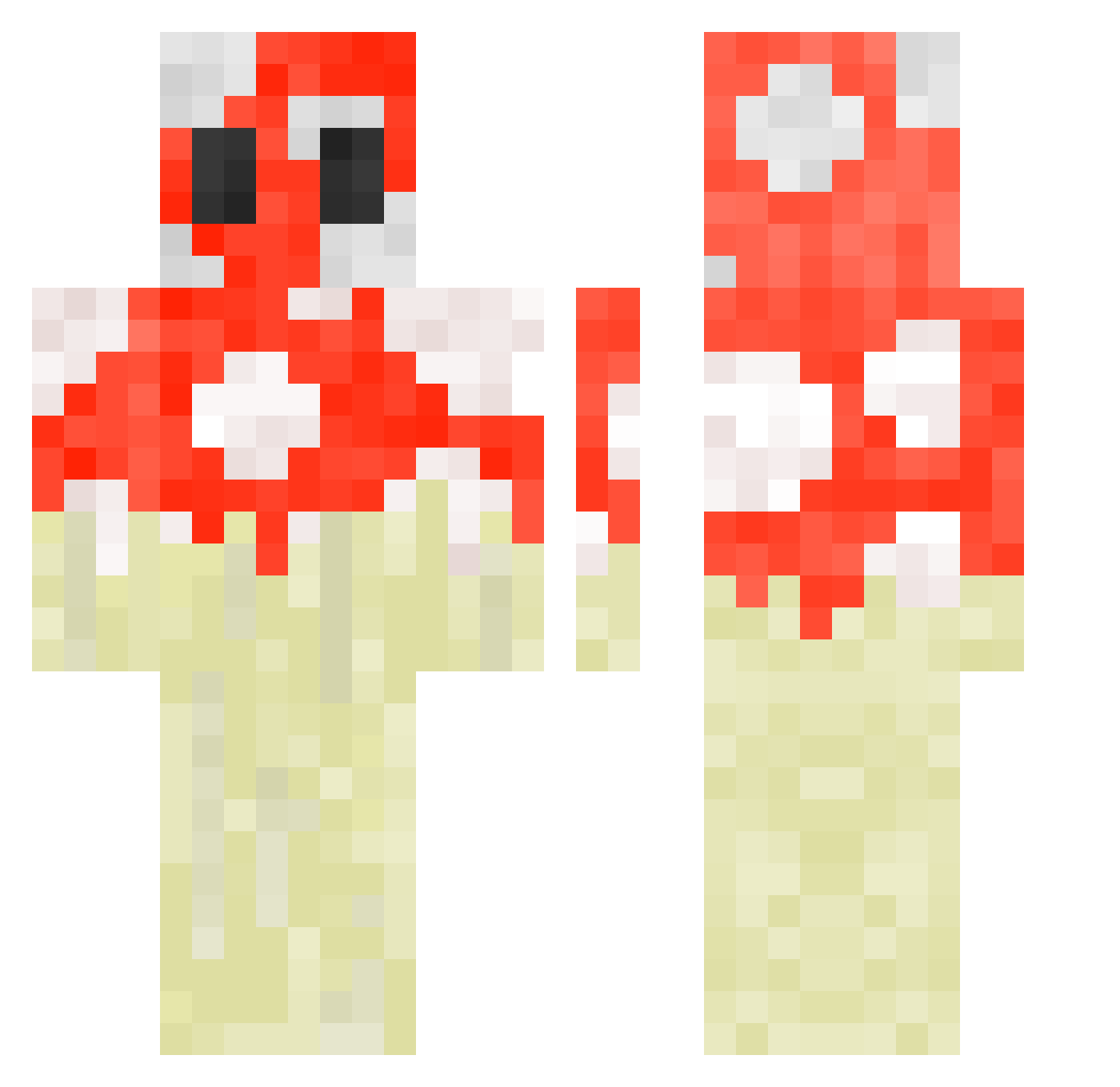 jube1667 Minecraft skin, front and back view