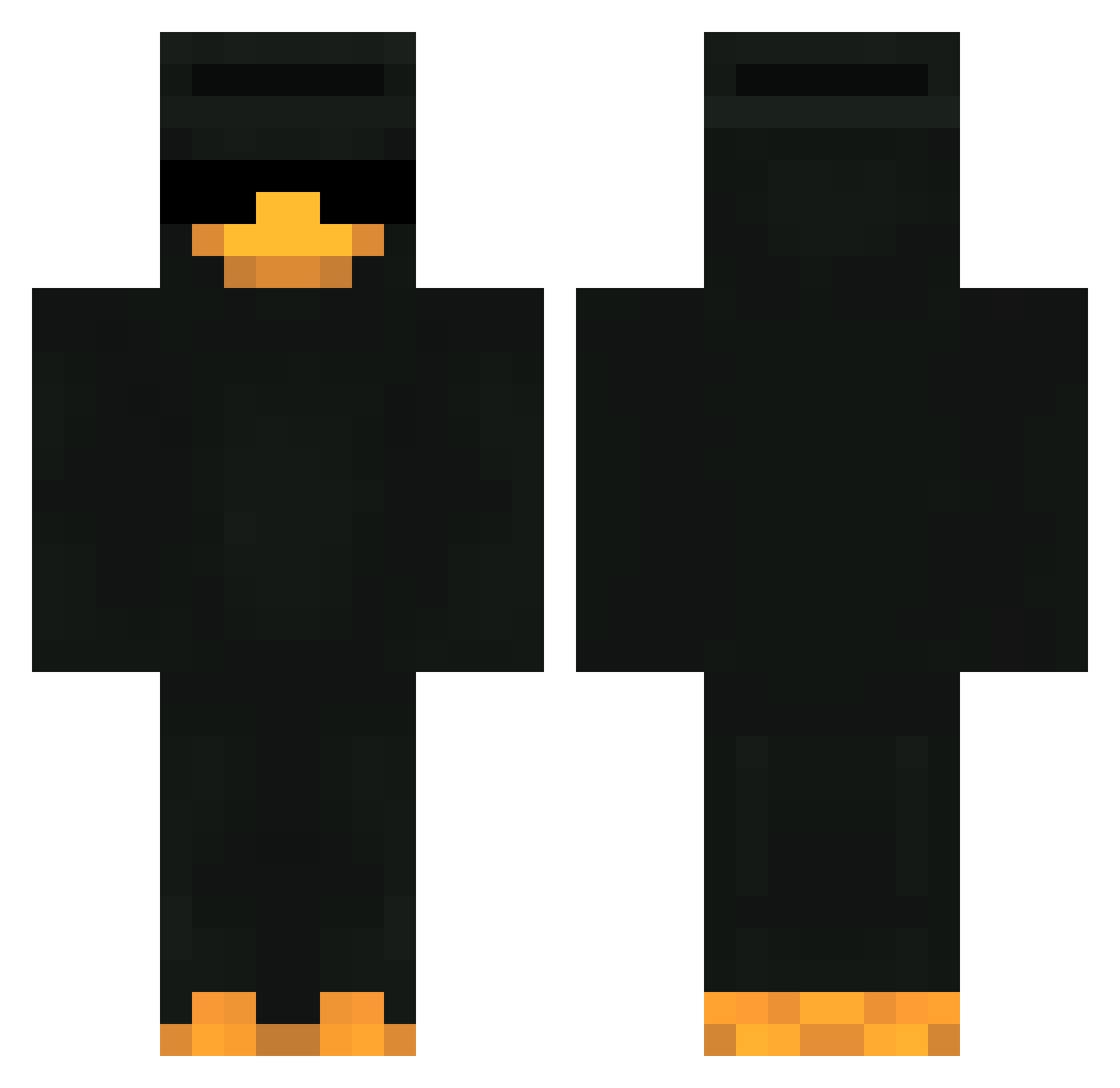 Roman_TV Minecraft skin, front and back view