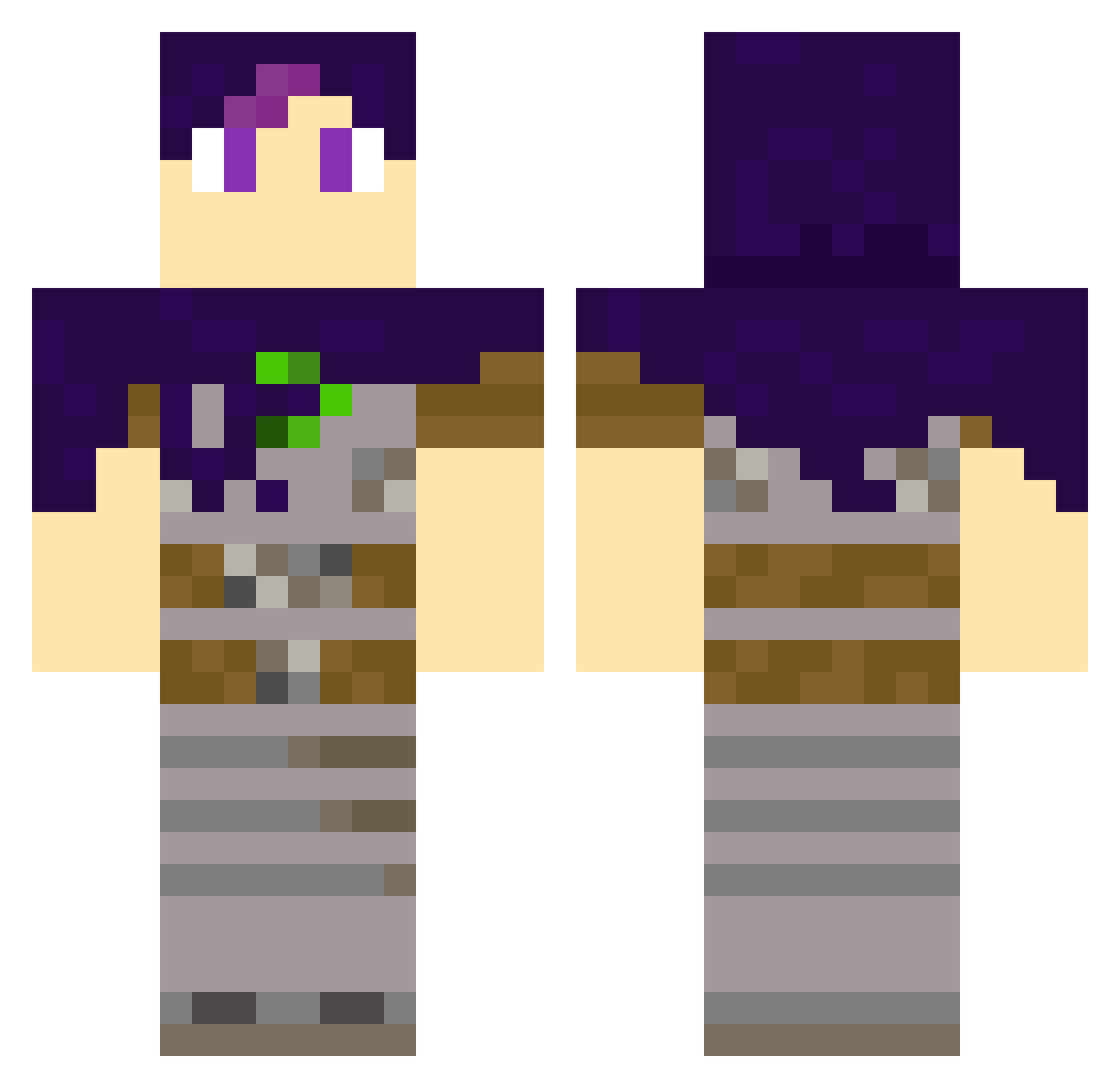 SammyRayRay Minecraft skin, front and back view