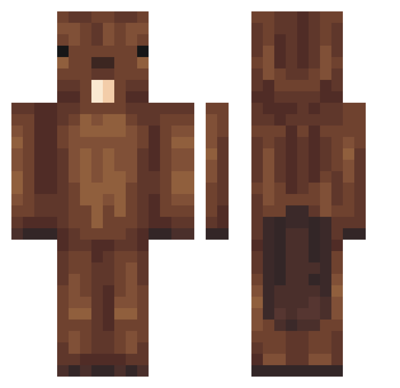 SoulF1k Minecraft skin, front and back view