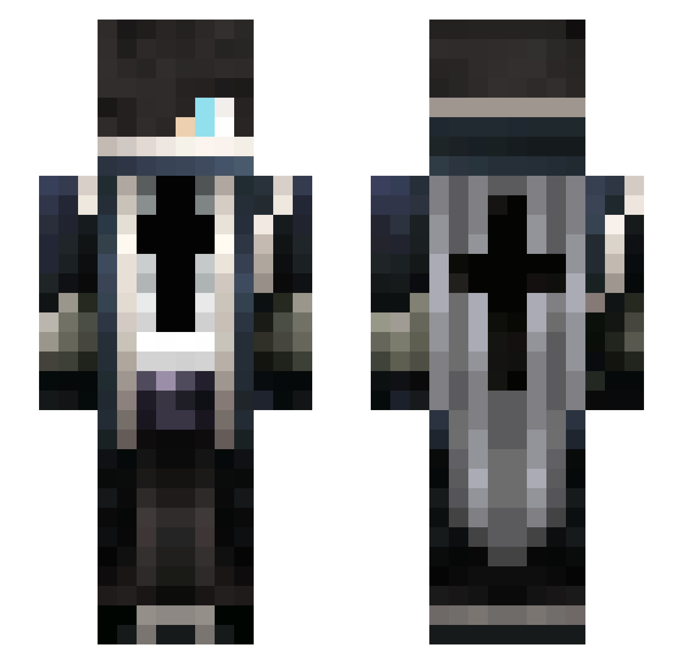 Naegi_Pyrope Minecraft skin, front and back view