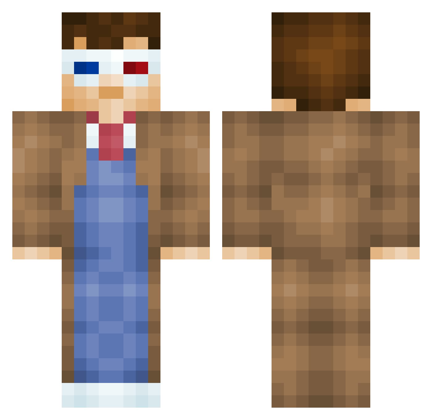 Burlier Minecraft skin, front and back view
