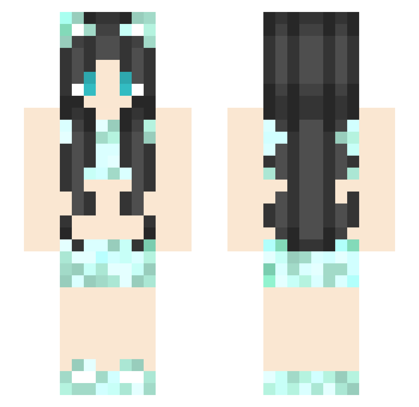 Rewindb0b Minecraft skin, front and back view