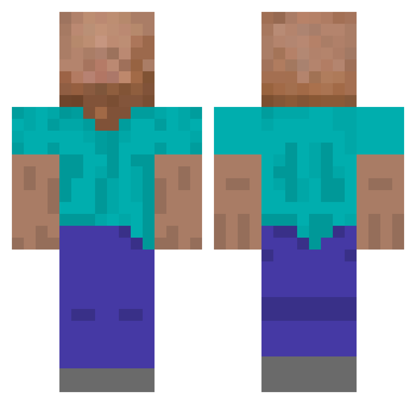 Radzio45 Minecraft skin, front and back view