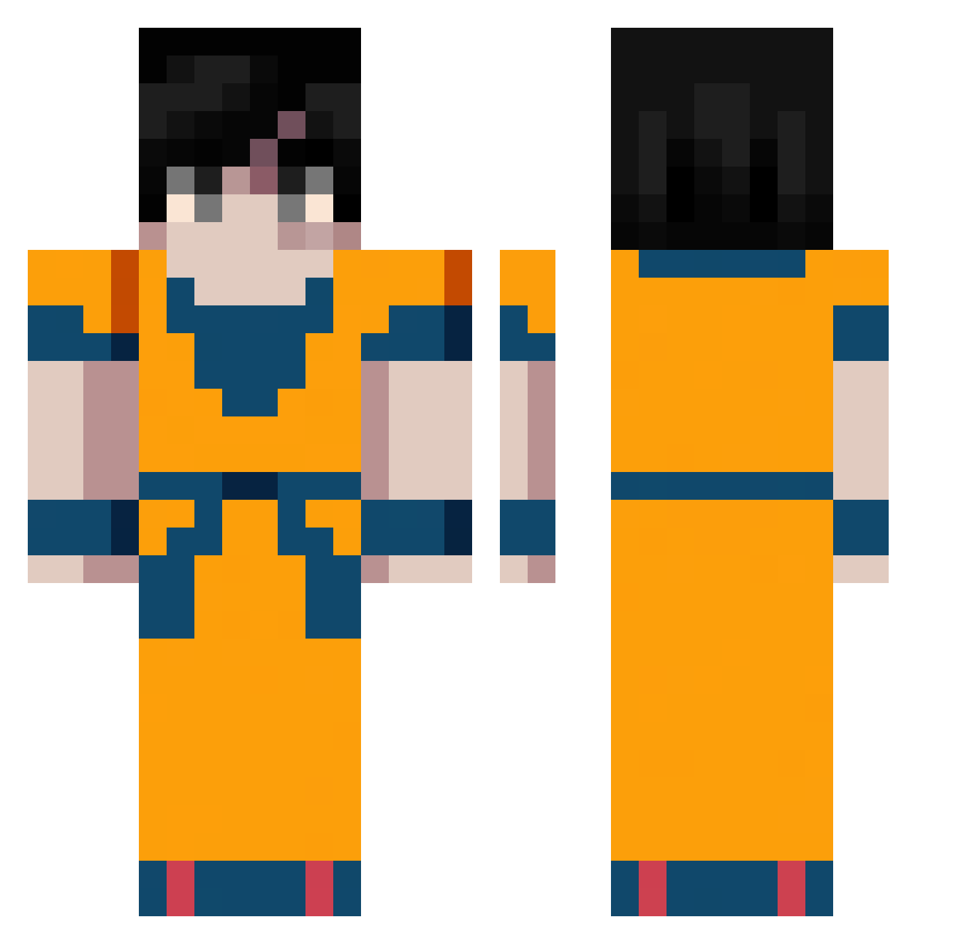 WorthyOfUrMom Minecraft skin, front and back view