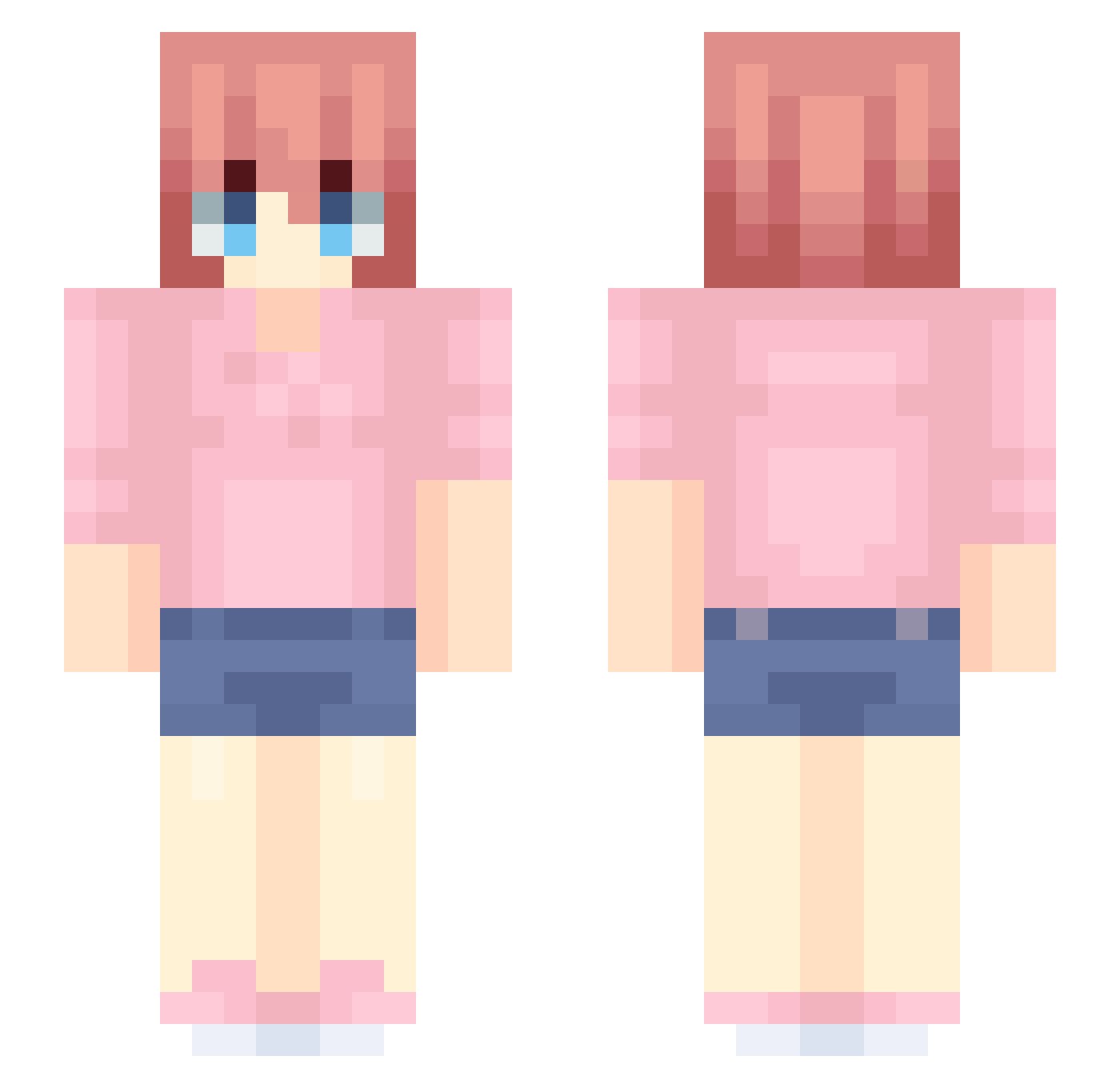 Pliuk Minecraft skin, front and back view