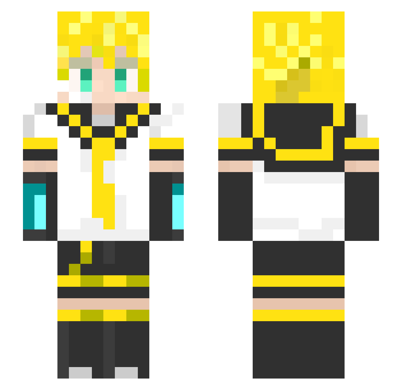 lalelela Minecraft skin, front and back view