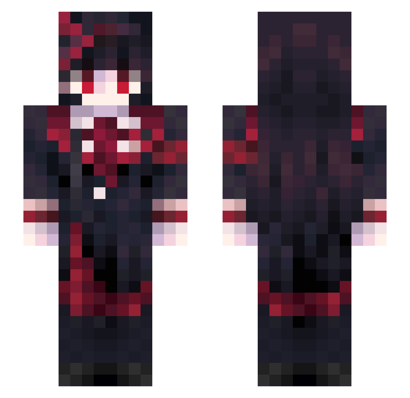 hhyyjjzz Minecraft skin, front and back view