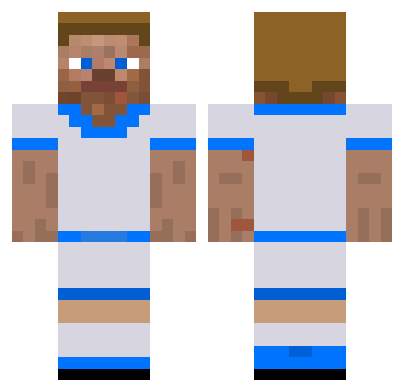 Feizur Minecraft skin, front and back view