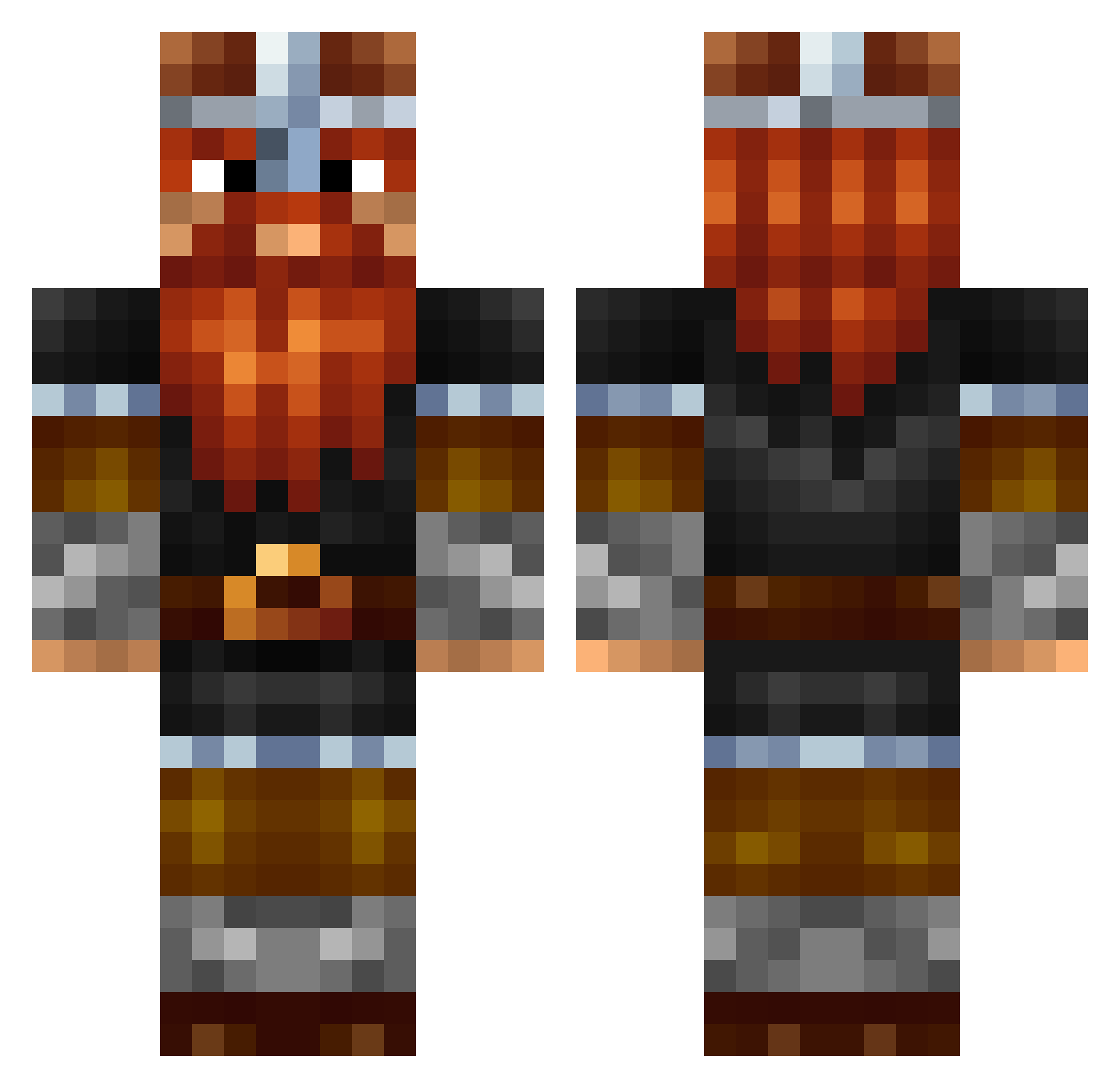 BuckThorn Minecraft skin, front and back view
