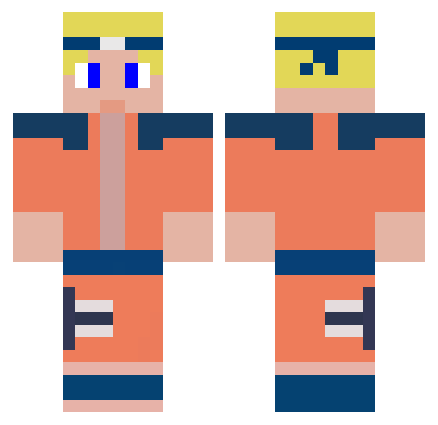 WayTooSweaty Minecraft skin, front and back view