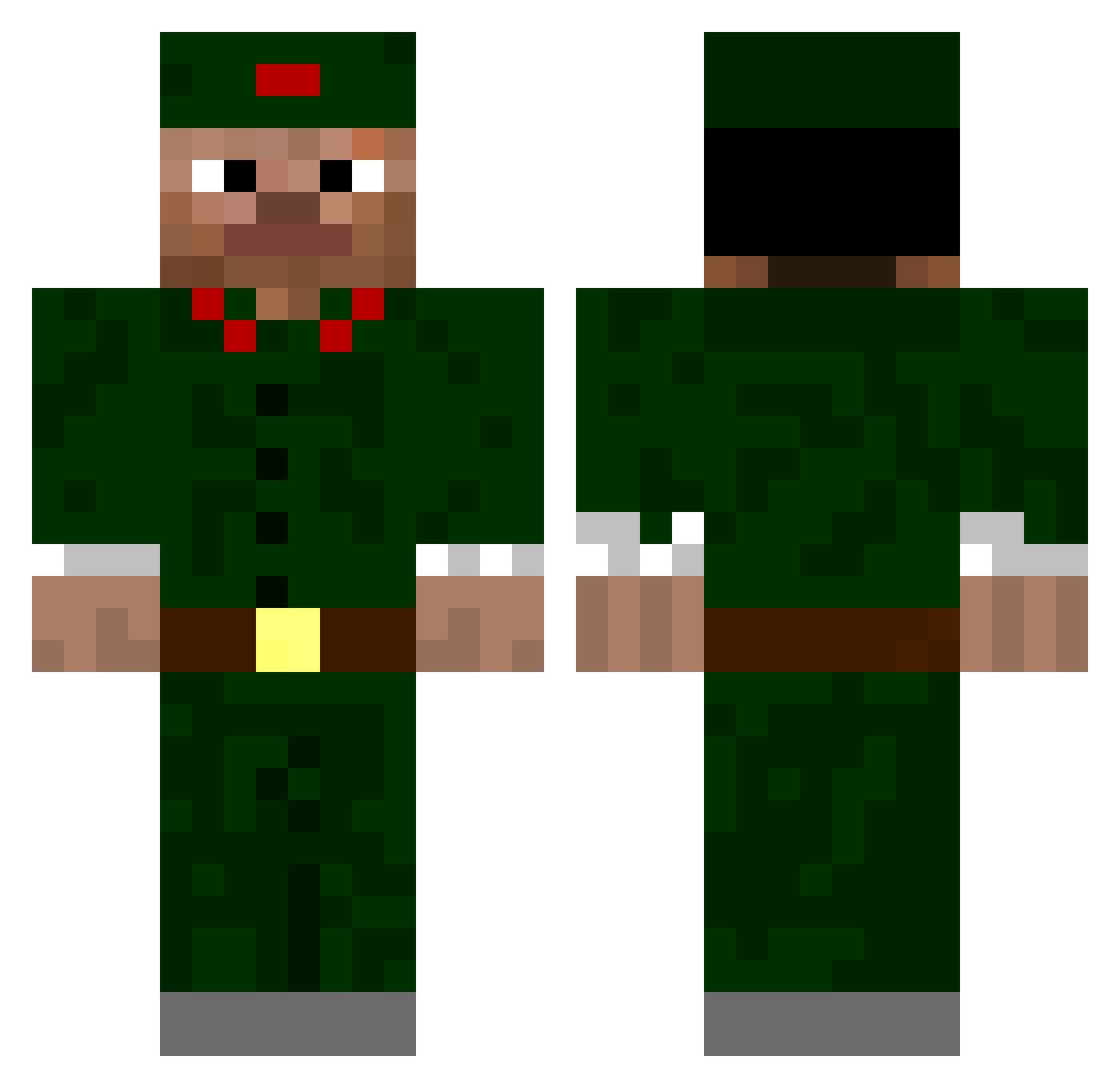 SirXerno Minecraft skin, front and back view
