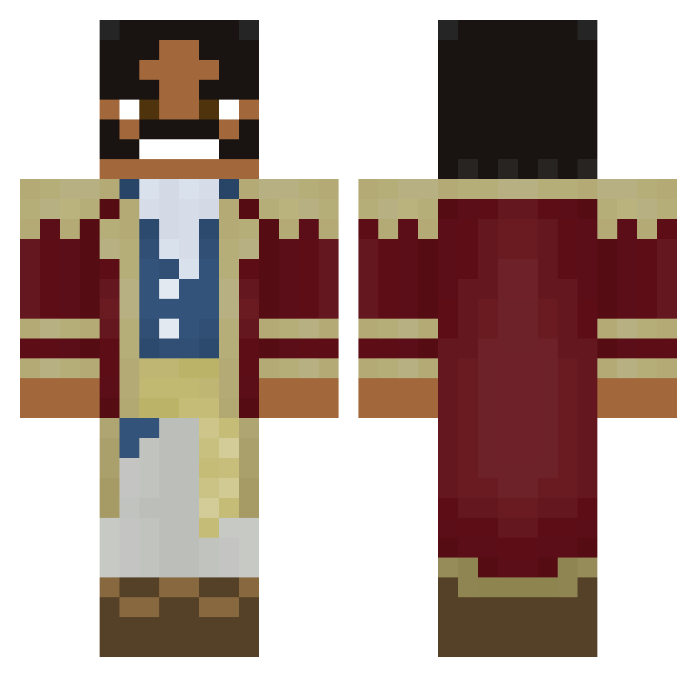 L34NDR0_CR Minecraft skin, front and back view
