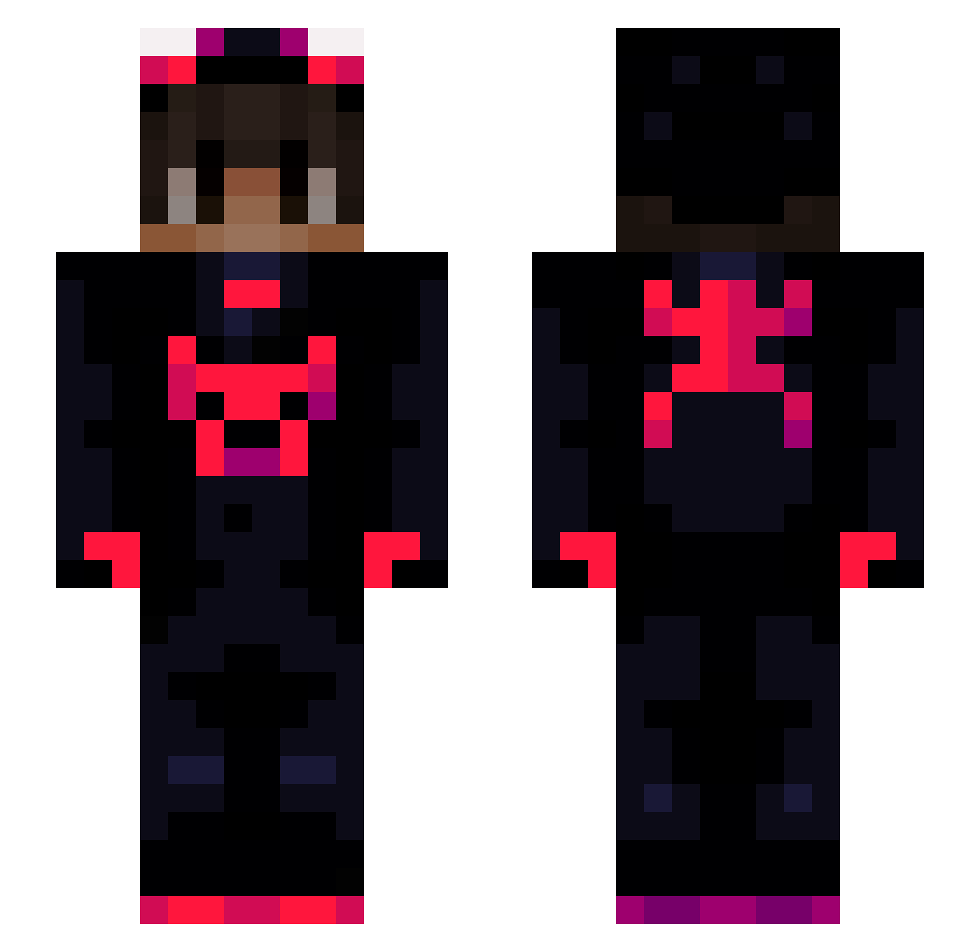 Selsal Minecraft skin, front and back view