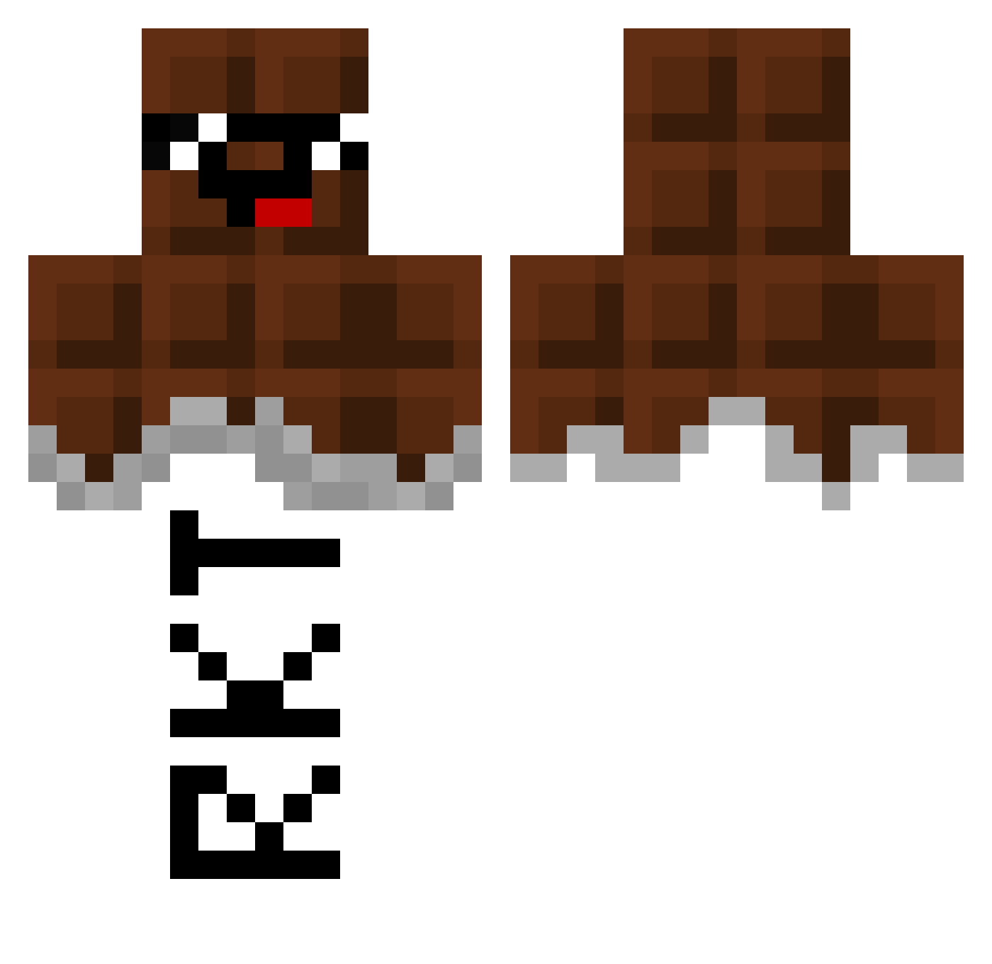 desconhecido007 Minecraft skin, front and back view