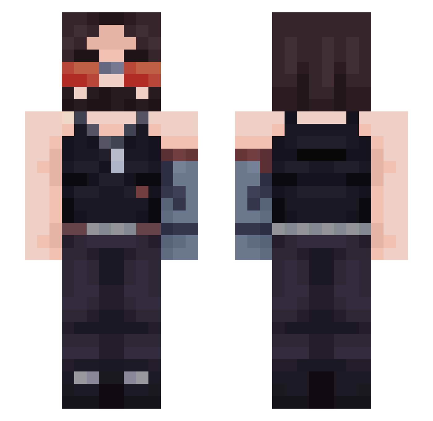Yarospas Minecraft skin, front and back view
