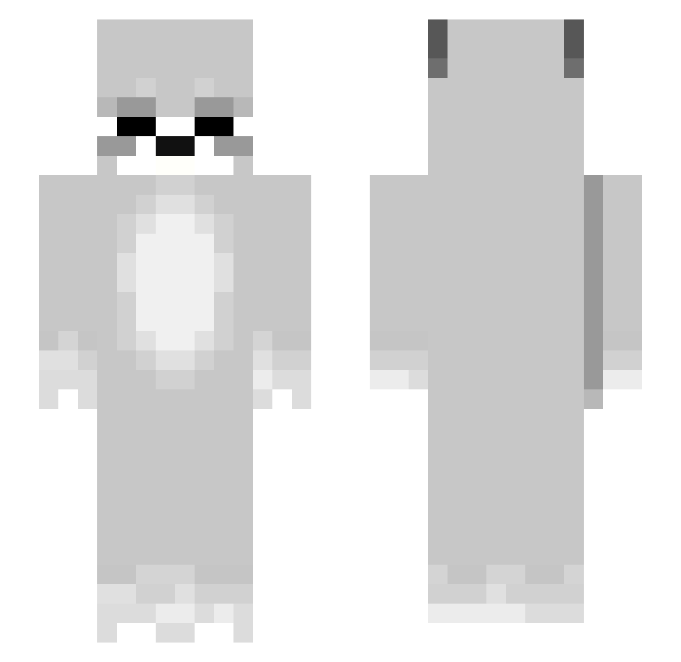 C_OVER Minecraft skin, front and back view