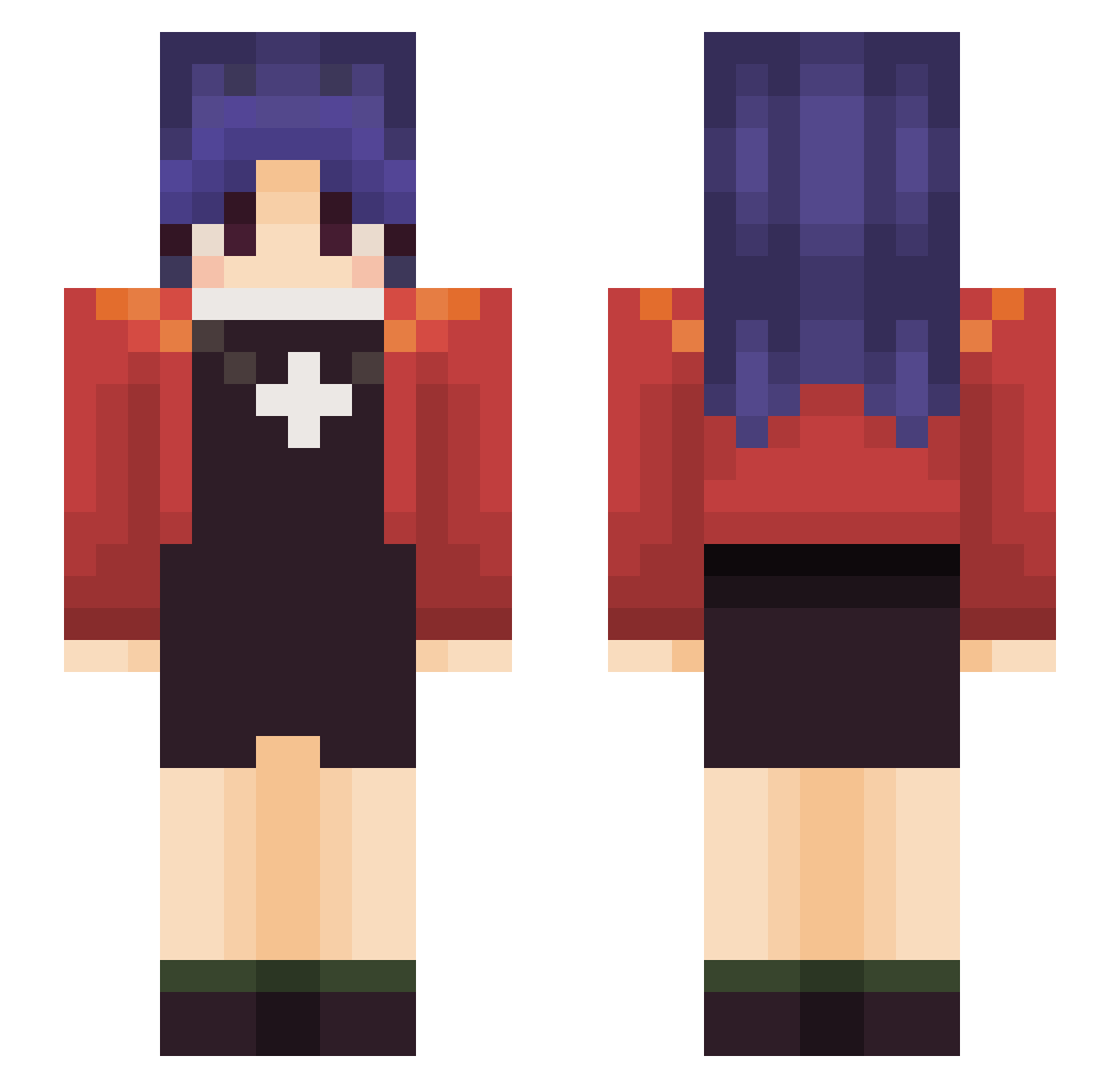 Stanloche Minecraft skin, front and back view