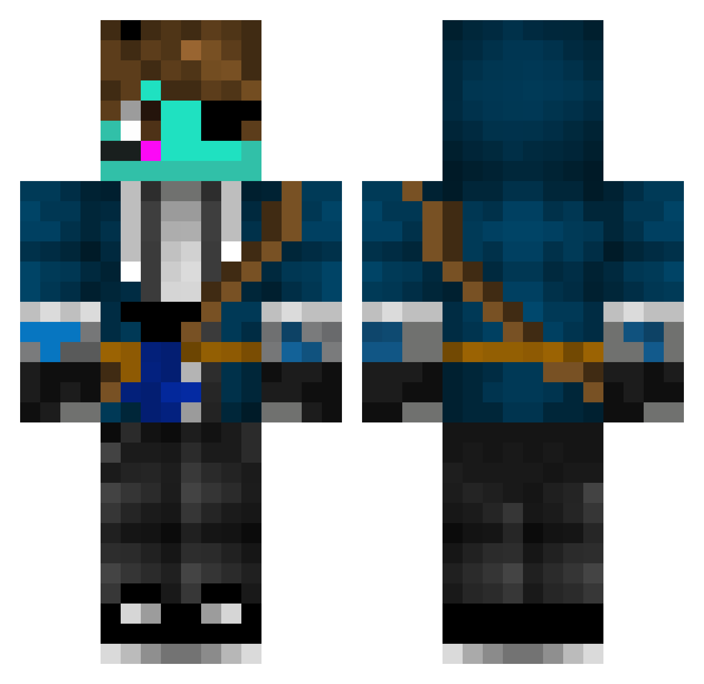 Jonnycraft04 Minecraft skin, front and back view