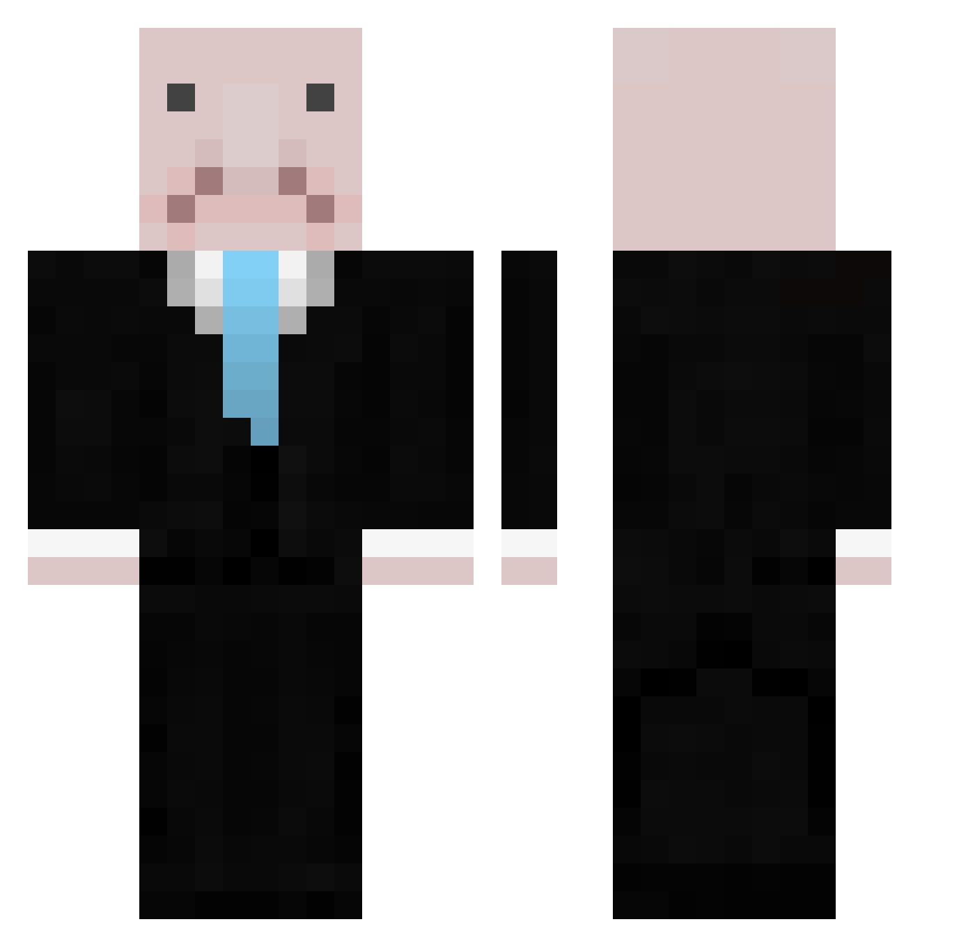 Szlamekk Minecraft skin, front and back view