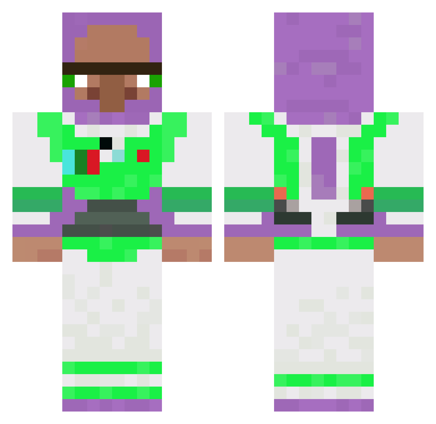 highto123 Minecraft skin, front and back view
