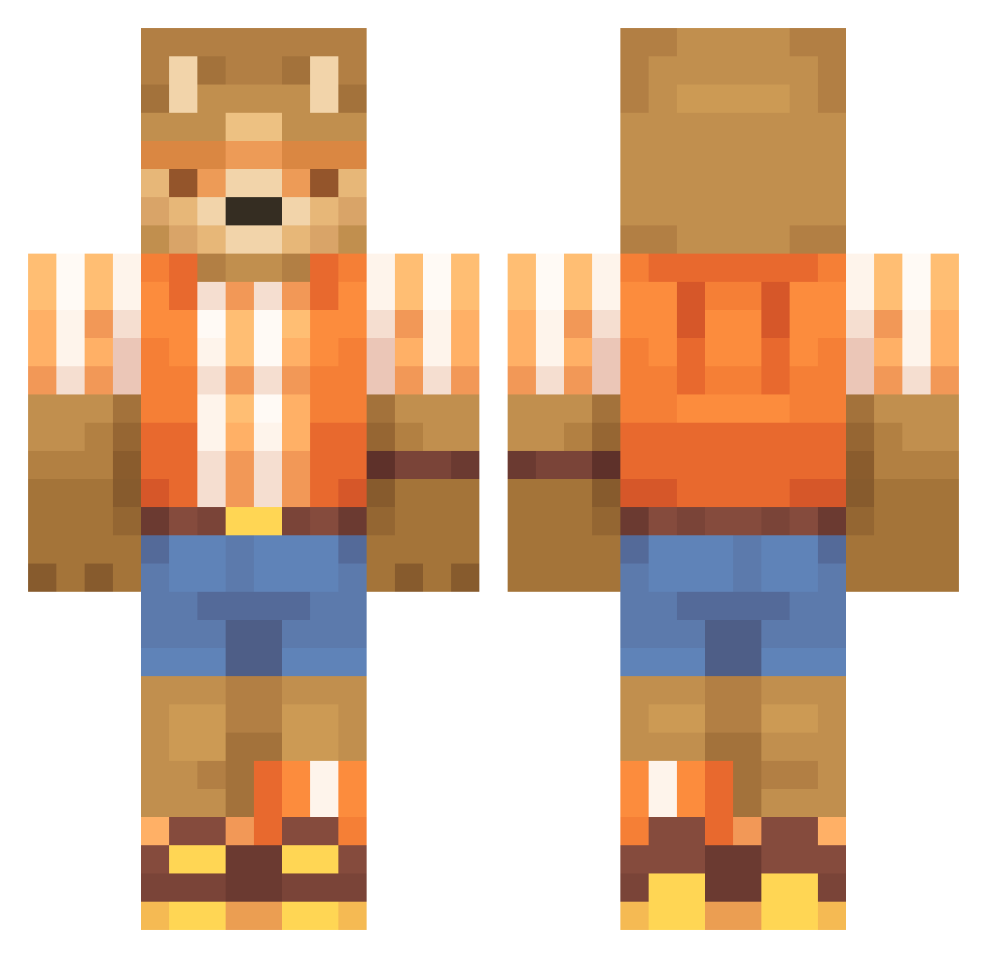 shortgayfurryuwu Minecraft skin, front and back view